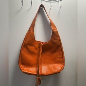 Large Orange leather purse